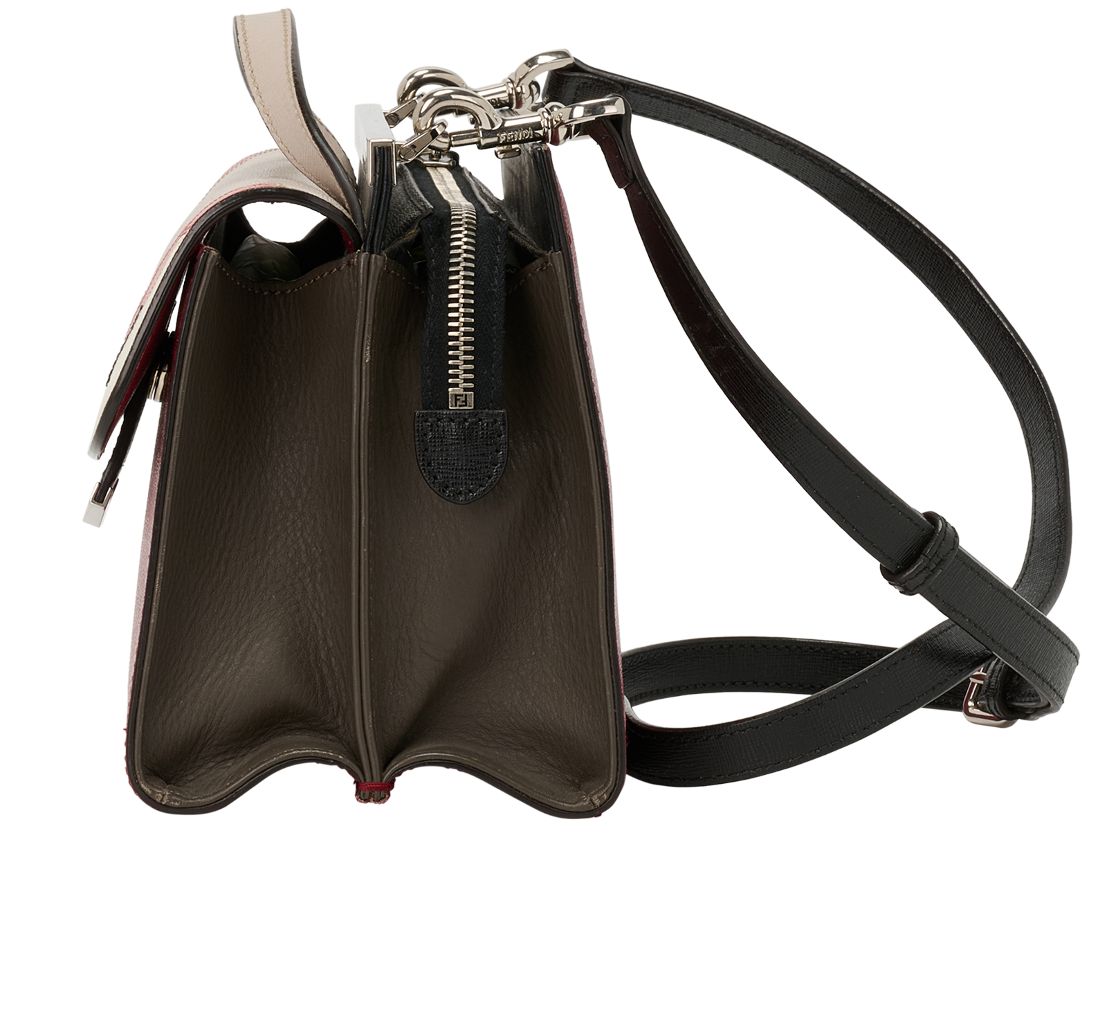 Demi Jour Monster Bag, &pound;450, Handbags, Red/Taupe/White, Leather, Bottom view